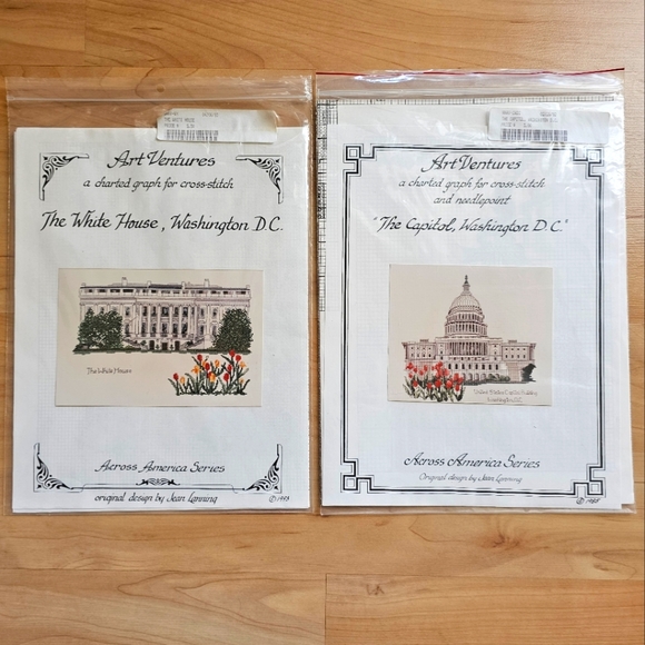 Cross Stitch Chart "The White House" & "The Capitol" Patriotic - Picture 1 of 5